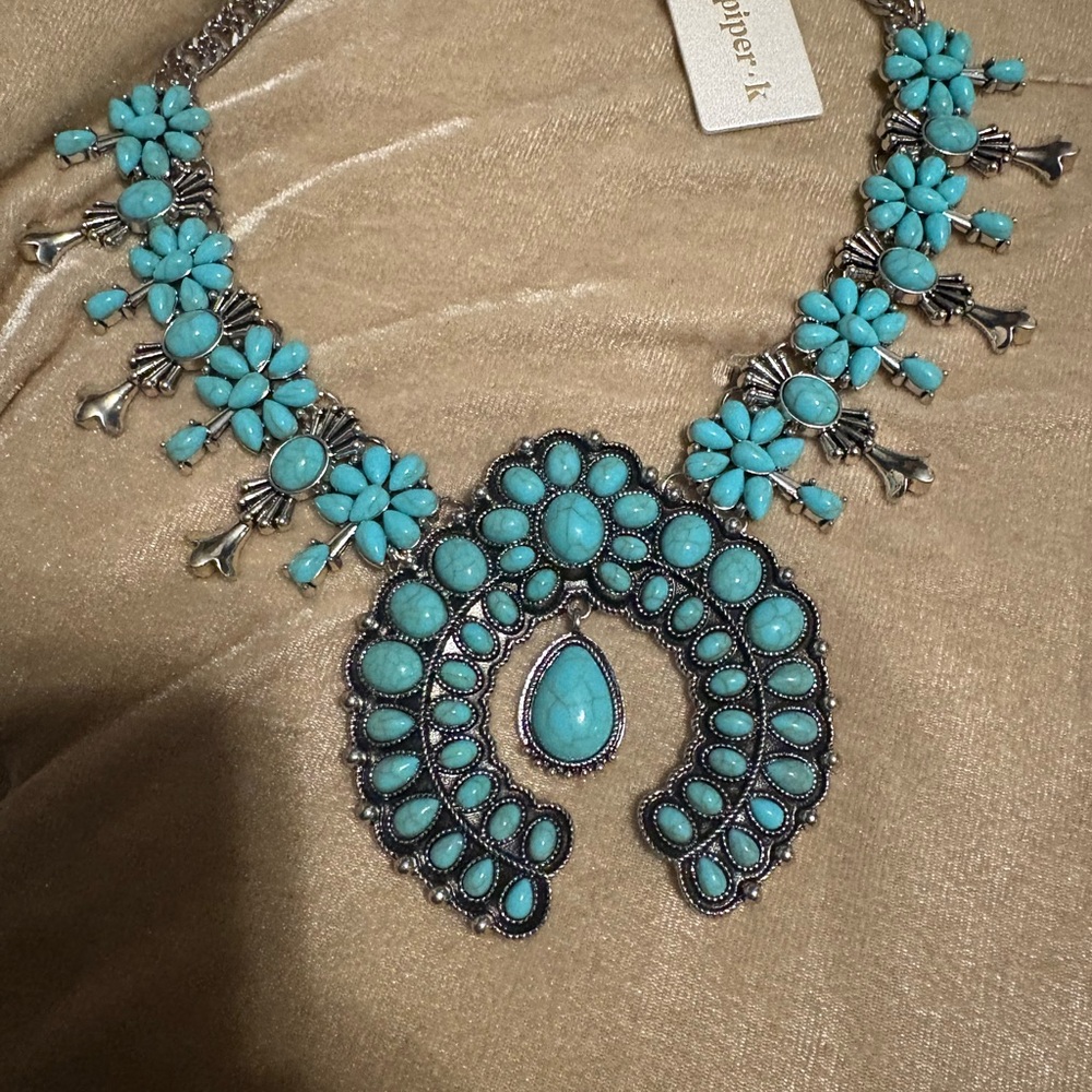 Turquoise Squash Blossom Necklace